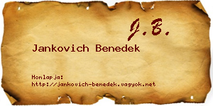 Jankovich Benedek névjegykártya